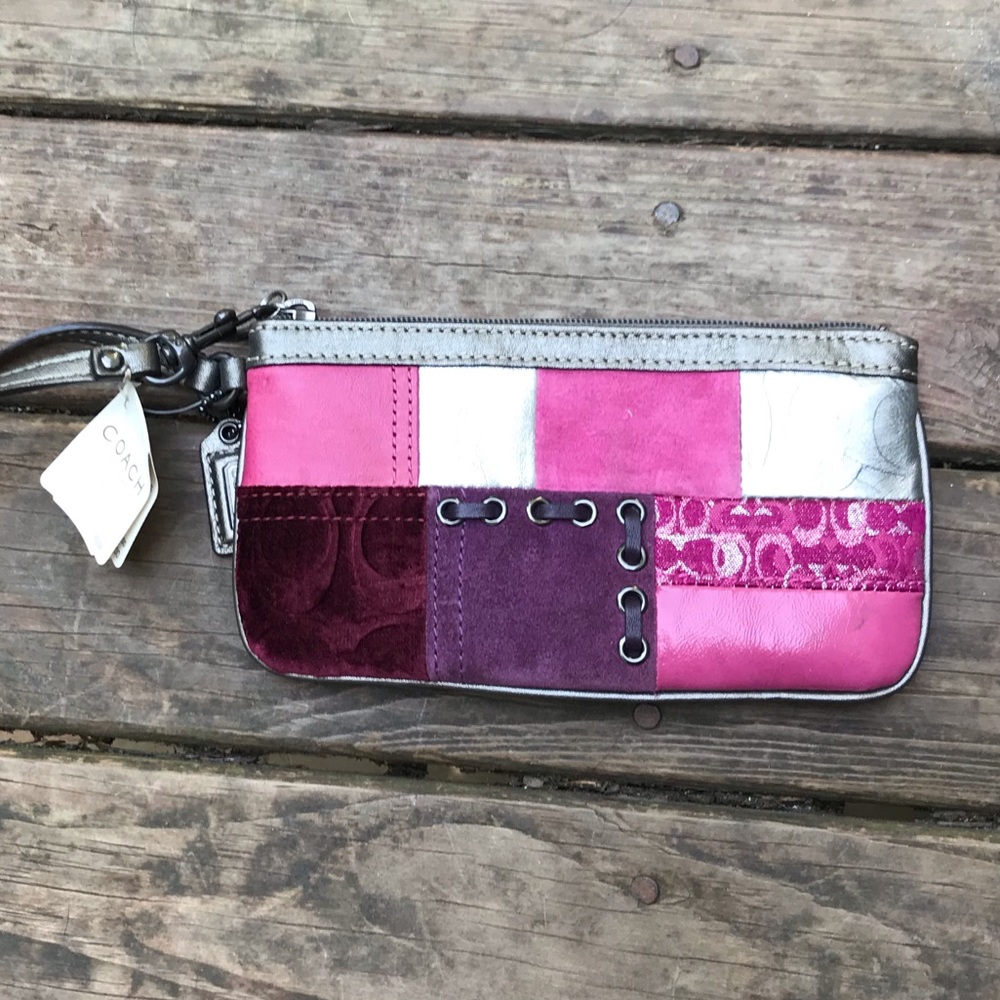 Coach wristlet - pink suede